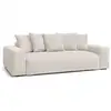 Image de Bobochic canapé droit fixe 3 places voltaire velours côtelé beige VOLTAIRE