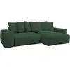 Image de Bobochic canapé d'angle réversible voltaire velours côtelé vert VOLTAIRE