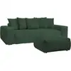 Image de Bobochic canapé droit convertible coffre voltaire avec pouf vert VOLTAIRE