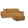 Image de Bobochic canapé droit convertible coffre voltaire avec pouf jaune VOLTAIRE