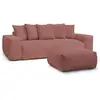 Image de Bobochic canapé droit convertible coffre voltaire avec pouf rose VOLTAIRE