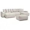 Image de Bobochic canapé panoramique convertible coffre voltaire avec pouf beige panoramique VOLTAIRE