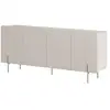 Image de Bobochic buffet 4 portes 200 cm mathilde plateau effet marbre et pieds or beige MATHILDE
