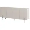 Image de Bobochic buffet 4 portes 200 cm mathilde plateau effet marbre et pieds noir beige MATHILDE