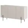 Image de Bobochic buffet 3 portes 150 cm mathilde plateau effet marbre et pieds noirs beige MATHILDE