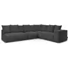 Image de Bobochic canapé d'angle fixe modulable voltaire avec 2 chauffeuses 2 places, 1 angle et 1 chauffeuse 1 place gris foncé angle droit VOLTAIRE