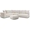 Image de Bobochic canapé d'angle fixe modulable voltaire avec 2 chauffeuses 2 places, 1 angle, 1 chauffeuse 1 place et 1 pouf beige angle gauche VOLTAIRE