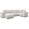 Image de Bobochic canapé panoramique fixe modulable voltaire 1 méridienne, 1 chauffeuse 2 place, 1 angle, 1 chauffeuse 1 place beige angle gauche VOLTAIRE
