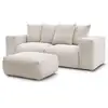 Image de Bobochic canapé droit fixe modulable voltaire avec pouf beige VOLTAIRE