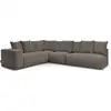Image de Bobochic canapé d'angle fixe modulable voltaire avec 2 chauffeuses 2 places, 1 angle et 1 chauffeuse 1 place taupe angle gauche VOLTAIRE