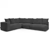 Image de Bobochic canapé d'angle fixe modulable voltaire avec 2 chauffeuses 2 places, 1 angle et 1 chauffeuse 1 place gris foncé angle gauche VOLTAIRE