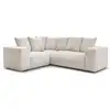 Image de Bobochic canapé d'angle fixe modulable voltaire avec 1 chauffeuse 2 places, 1 angle et 1 chauffeuse 1 place beige angle gauche VOLTAIRE