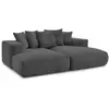 Image de Bobochic canapé droit fixe 4 places voltaire assise profonde gris foncé VOLTAIRE