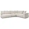 Image de Bobochic canapé d'angle fixe modulable voltaire avec 2 chauffeuses 2 places, 1 angle et 1 chauffeuse 1 place beige angle droit VOLTAIRE