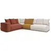 Image de Bobochic canapé d'angle fixe modulable voltaire avec 2 chauffeuses 2 places, 1 angle et 1 chauffeuse 1 place multicolore angle gauche VOLTAIRE