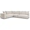 Image de Bobochic canapé d'angle fixe modulable voltaire avec 2 chauffeuses 2 places, 1 angle et 1 chauffeuse 1 place beige angle gauche VOLTAIRE