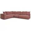 Image de Bobochic canapé d'angle fixe modulable voltaire avec 2 chauffeuses 2 places, 1 angle et 1 chauffeuse 1 place rose angle gauche VOLTAIRE