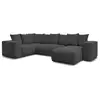 Image de Bobochic canapé panoramique fixe modulable voltaire 1 méridienne, 1 chauffeuse 2 place, 1 angle, 1 chauffeuse 1 place gris foncé angle droit VOLTAIRE
