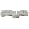 Image de Bobochic ensemble canapé droit fixe 3+2 places ernest avec pouf gris clair ERNEST
