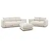 Image de Bobochic ensemble canapé droit fixe 3+2 places ernest avec pouf beige ERNEST