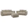 Image de Bobochic ensemble canapé droit fixe 3+2 places ernest avec pouf taupe ERNEST