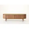 Image de Bobochic meuble tv 4 portes 180 cm sormiou placage chêne massif marron foncé SORMIOU