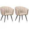 Image de Bobochic lot de 2 chaises ada tissu velours beige ADA