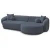 Image de Bobochic canapé d'angle fixe ashley bleu foncé angle droit ASHLEY