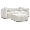 Image de Bobochic canapé droit fixe 3 places denver avec pouf blanc DENVER