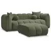 Image de Bobochic canapé droit fixe 3 places denver avec pouf vert DENVER