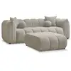 Image de Bobochic canapé droit fixe 3 places denver avec pouf taupe DENVER