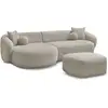 Image de Bobochic canapé d'angle fixe ashley avec pouf taupe angle gauche ASHLEY