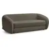 Image de Bobochic canapé droit convertible déplimousse neyo tissu bouclette marron NEYO