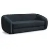 Image de Bobochic canapé droit convertible déplimousse neyo tissu lisse bleu foncé NEYO