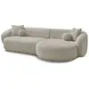 Image de Bobochic canapé d'angle fixe ashley taupe angle droit ASHLEY