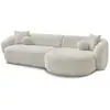 Image de Bobochic canapé d'angle fixe ashley beige angle droit ASHLEY