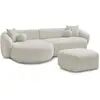 Image de Bobochic canapé d'angle fixe ashley avec pouf beige angle gauche ASHLEY