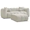 Image de Bobochic canapé droit fixe 3 places denver avec pouf beige DENVER