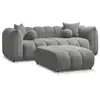 Image de Bobochic canapé droit fixe 3 places denver avec pouf gris clair DENVER