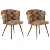 Image de Bobochic lot de 2 chaises chloe tissu texturé marron clair CHLOE