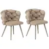 Image de Bobochic lot de 2 chaises chloe tissu texturé beige CHLOE
