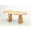 Image de Bobochic table à manger extensible rectangulaire arrondie 200 à 300 cm mazargues placage chêne massif marron clair MAZARGUES