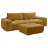 Image de Bobochic canapé droit fixe 3 places anakin tissu texturé avec pouf jaune ANAKIN