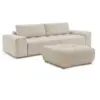 Image de Bobochic canapé droit convertible coffre anakin tissu bouclette avec pouf beige ANAKIN
