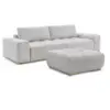 Image de Bobochic canapé droit convertible coffre anakin tissu bouclette avec pouf gris clair ANAKIN