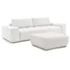 Image de Bobochic canapé droit convertible coffre anakin tissu bouclette avec pouf blanc ANAKIN