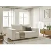 Image de Bobochic canapé droit convertible chelsea ouverture express gros côtelé doux beige 140x200 CHELSEA