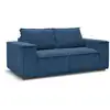 Image de Bobochic canapé droit convertible chelsea ouverture express gros côtelé doux bleu foncé 140x200 CHELSEA