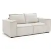 Image de Bobochic canapé droit convertible chelsea ouverture express tissu texturé beige 160x200 CHELSEA