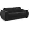 Image de Bobochic canapé droit convertible hugo ouverture express gros côtelé noir 140x190 HUGO